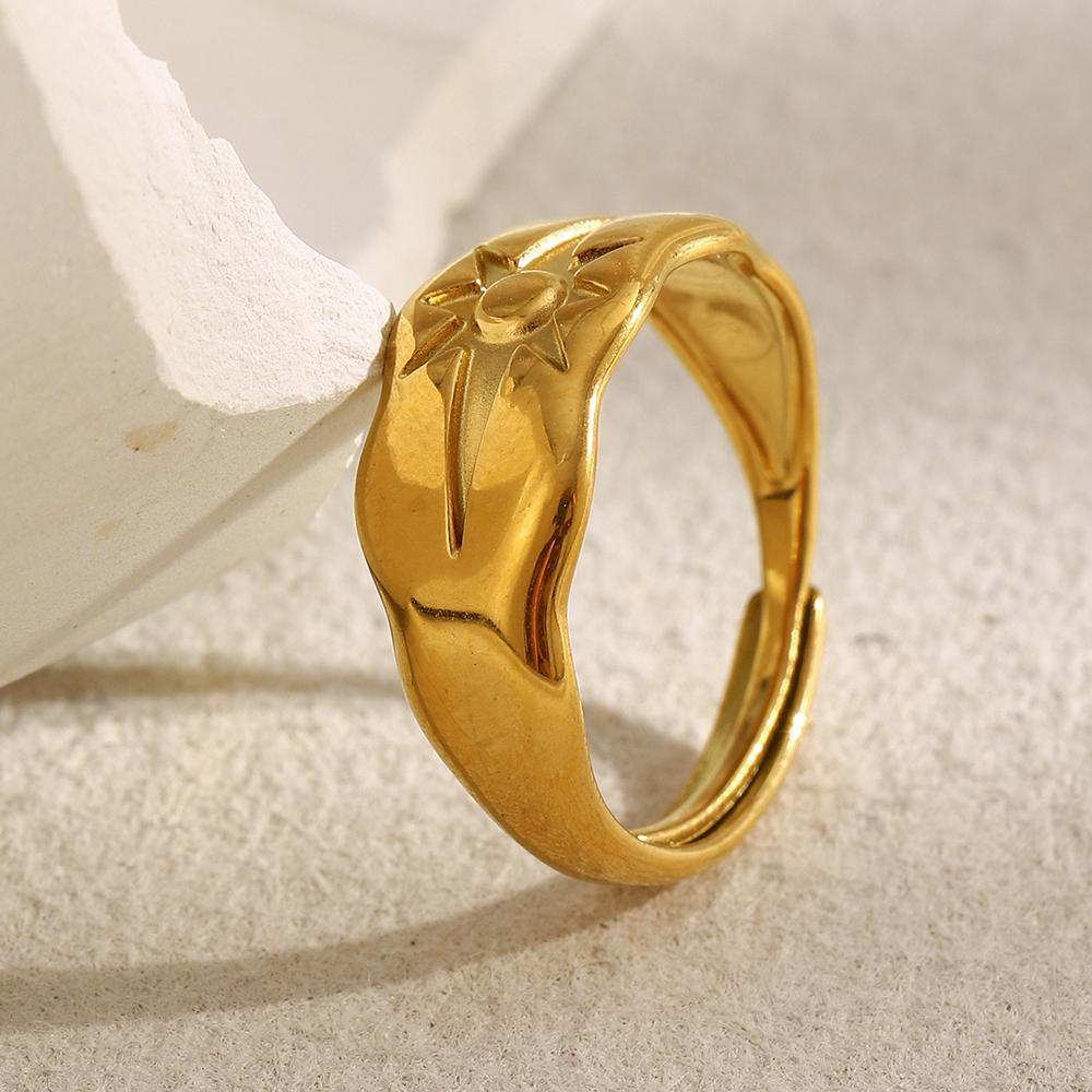 MamacitaSlay 316L Stainless Steel Octagonal Star Open Ring Party Waterproof Jewelry Women's Unique Cool Ring High Quality Gift