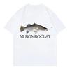 Tricou Casual Alb Amuzant Mi Bomboclat Fish Meme pentru Bărbați și Femei Top de Marcă de Lux