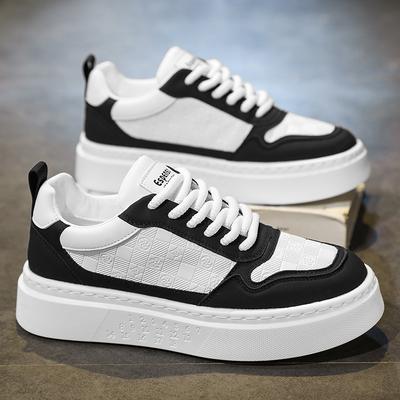 Herrenschuhe Herbst trendige Marke vielseitige Nische originelle bedruckte Leder-Board-Schuhe Jugend Sport erhöhend McQueen weiße Schuhe