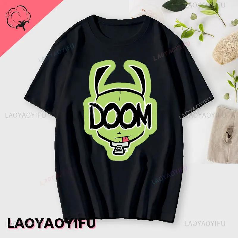 Lustiges Invader Zim Invader Gir Grafik T-Shirt Bild Männer Frauen Baumwolle Camisetas Cartoon Retro Baumwoll-Tees Liebliche Streetwear Oberteile