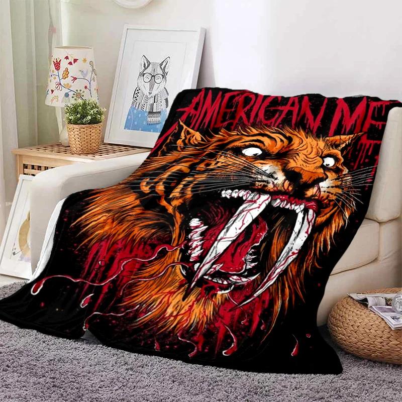 3D Tiger Blanket Super Soft For Spring Autumn Modern Line Art Sherpa Blanket Bedspread Throw Travel Dropship