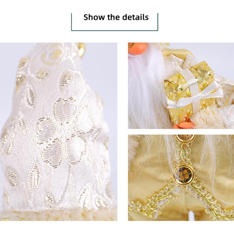 Multipurpose Holiday Ornament with Stylish Santa Doll Vibranting Fabric Christmas Collectible Figurines Daily Use