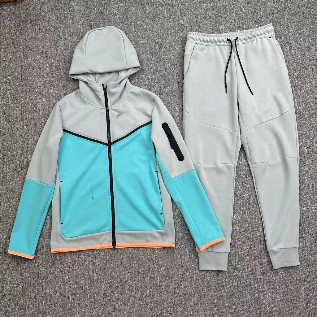 Tuta sportiva casual da uomo 2024 con cappuccio e zip laterale