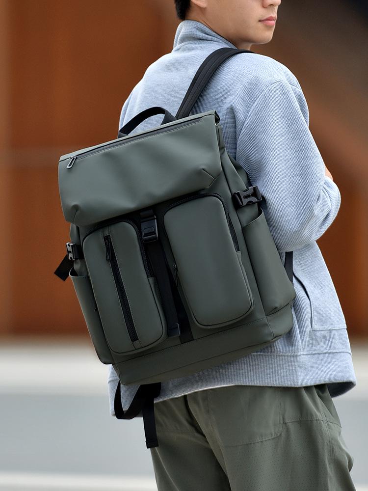 Men's Water-Resistant Casual Backpack - Large Capacity, Double Pocket, Multifunctional, Lightweight Fashion Laptop Bag