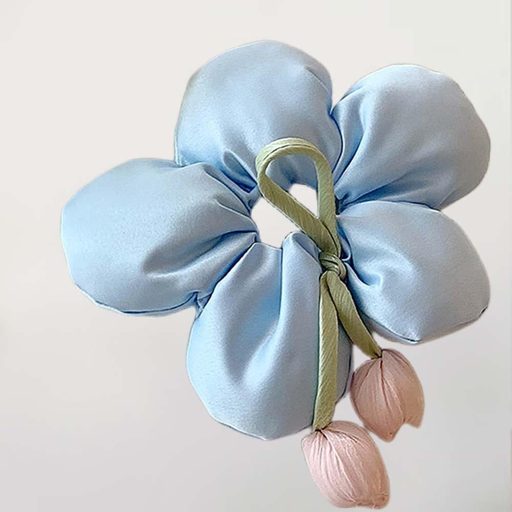 Elastische Blumen-Scrunchies Übergröße Große Haargummis Trendiger Überzogener Haarring Täglich