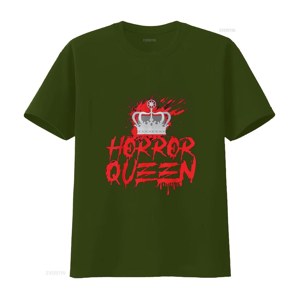 Scary Horror Movie Blood Crown Queen T Shirt vintage Washed Comfortable Top For Everyday Wear Breathable Stylish Slightly