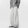 Men American Retro Heavyweight Patchwork Wide Leg Casual Sports Sweatpants