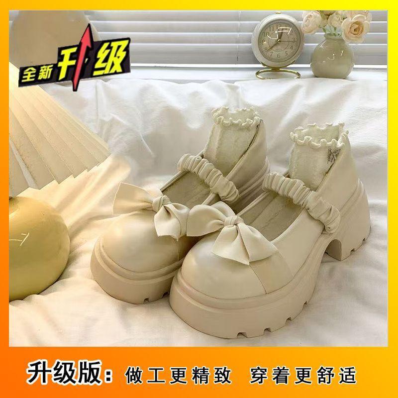 Girls French platform sweet British small single shoes versatile bow Mary Jane jk2025 summer and autumn new