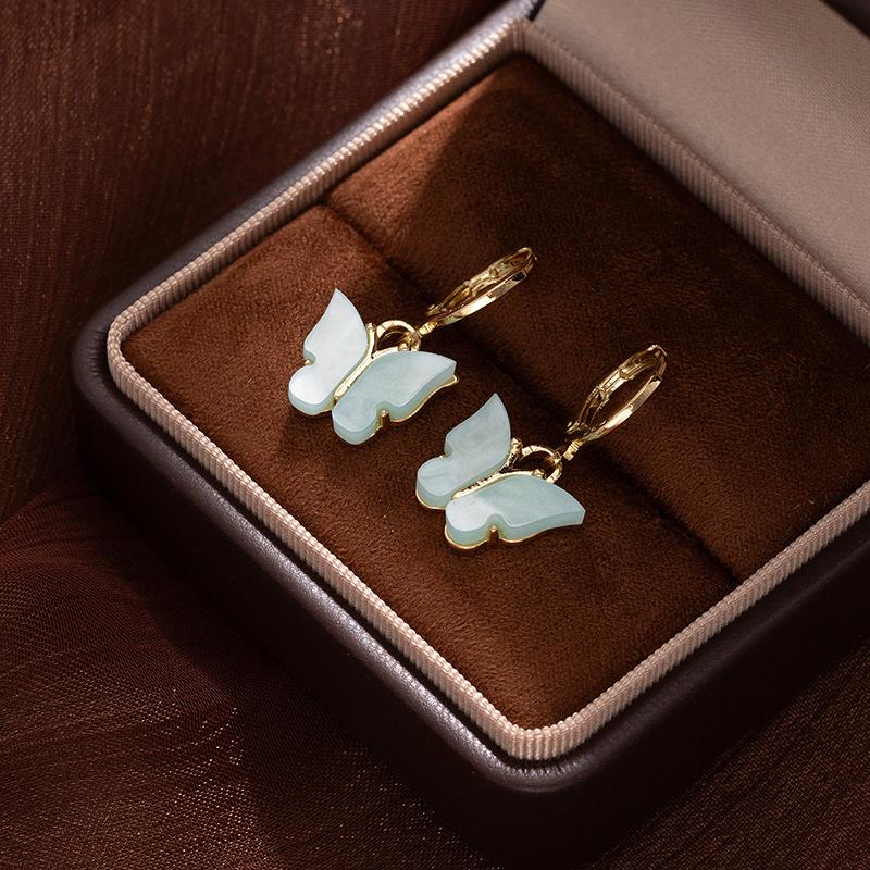 

Mori Blue Butterfly Earrings, High-End Sweet And Fresh Ear Buckles, Women S Fashion Versatile Earrings, Silver Needle Earrings.