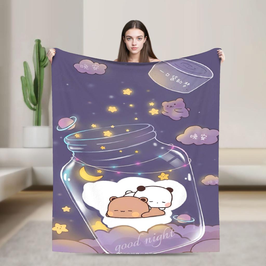 Bubu Dudu Flannel Blanket Winter  Warm Soft Throw Blanket for Kids Adult Couch Chair Funny Bedspread Sofa Bed Cover