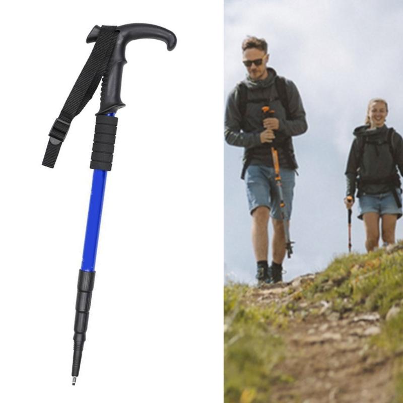 Regulable Aluminum Hiking Stick Portables Ergonomic Bents Handle Trekking Poles for Hiking and Outdoor