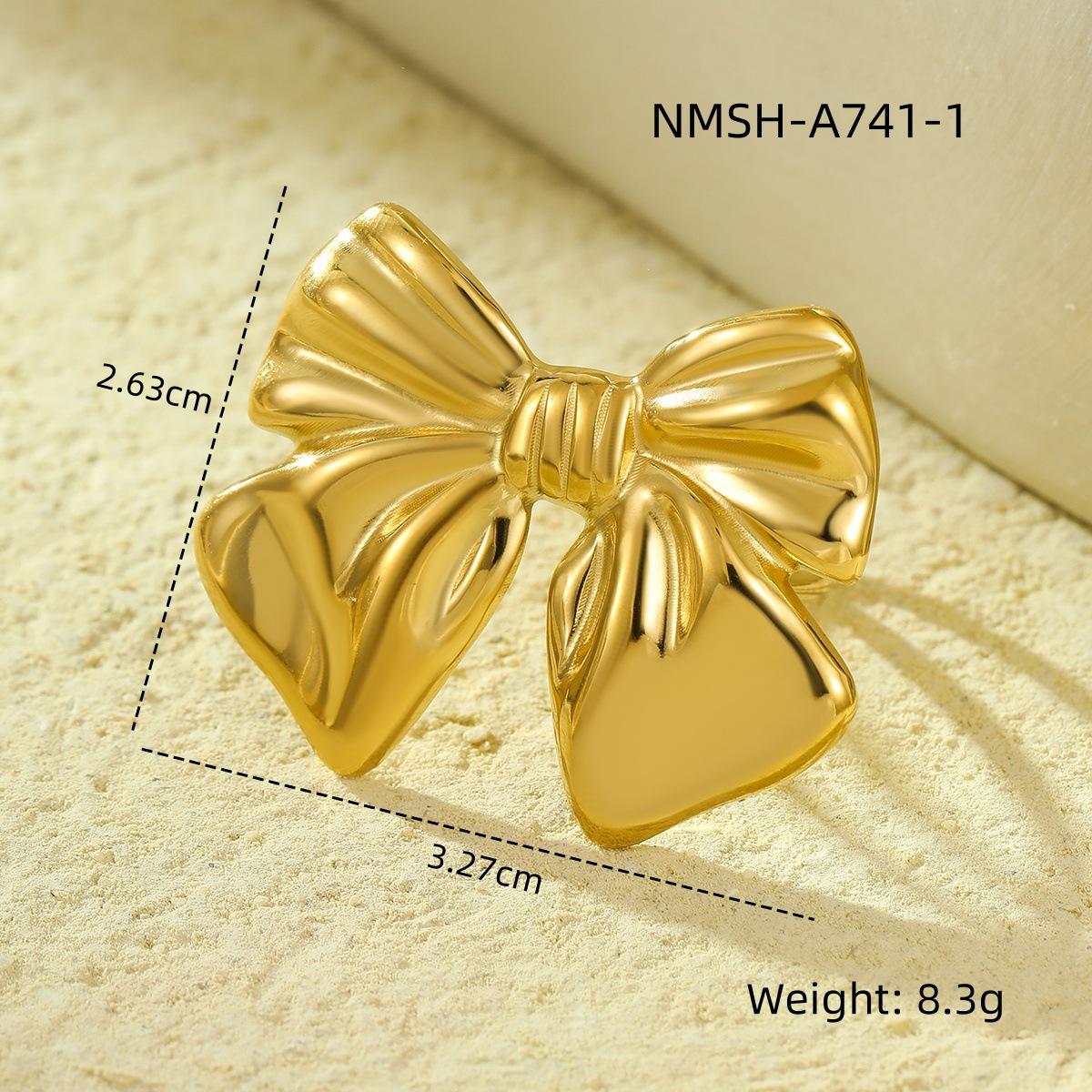 GEMCHIC Women s Gold Bowknot Ring Stainless Steel Scarf Clip Hair Accessory