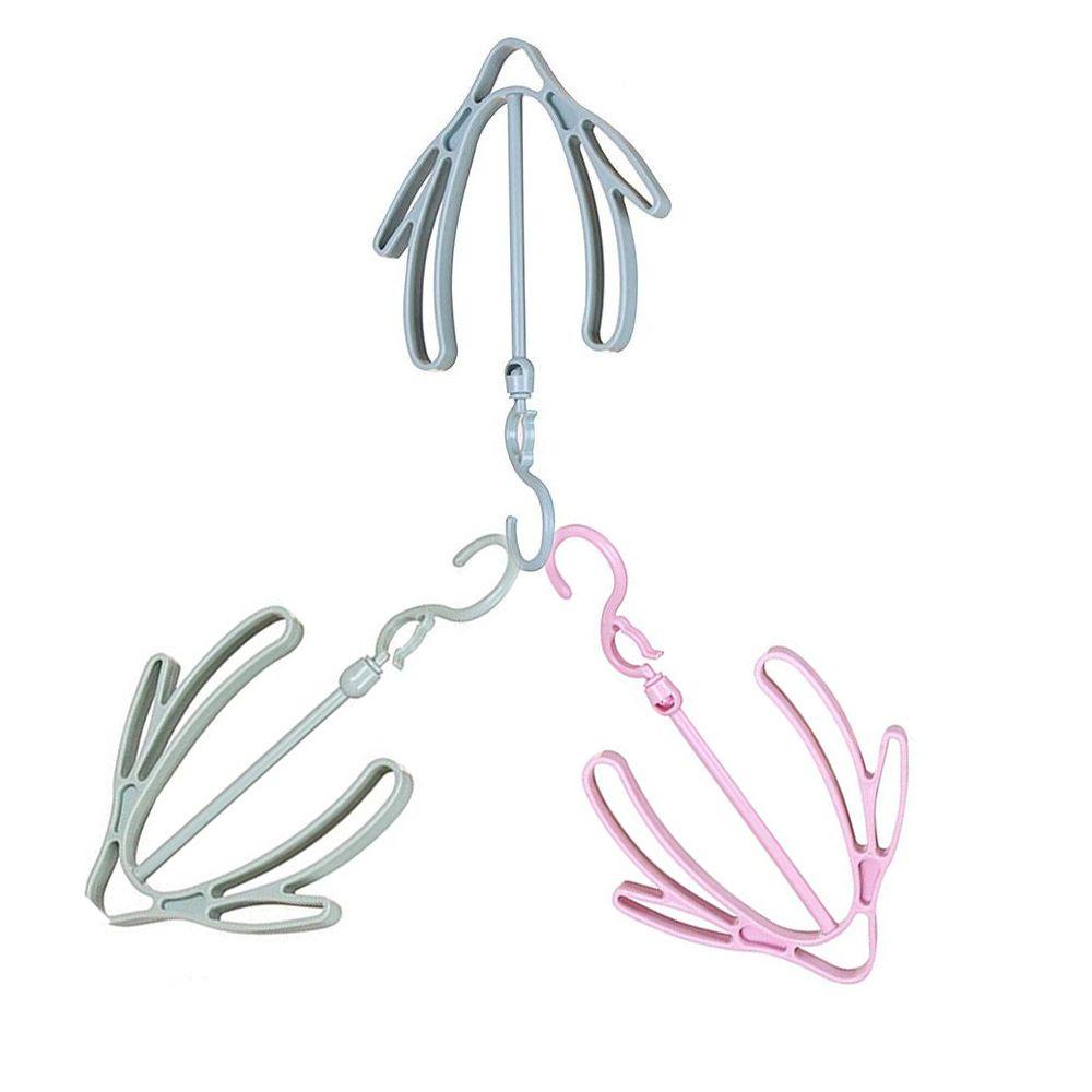 

3 pcs Rotatable Plastic Clothes Shoe Racks Drying Hanger Storage Shelf 2 Hooks