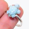 Natural Larimar Gemstone Handmade 925 Sterling Silver Jewelry Ring Size 10 M0Y48