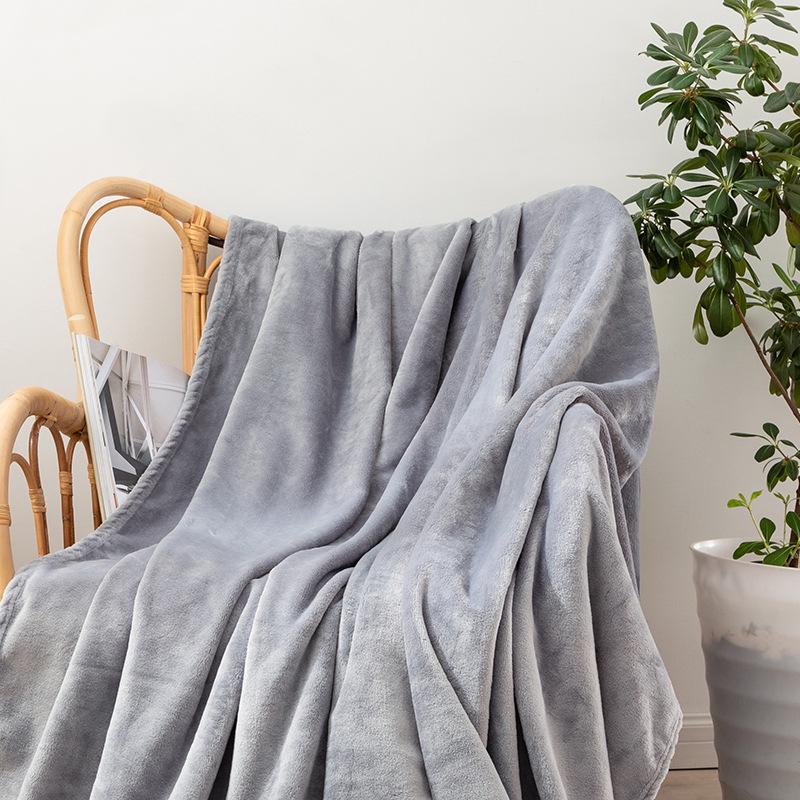 Solid Color Flannel Blanket - Sofa & Air Conditioning Cover, Gift Blanket, Coral Fleece Nap Blanket.