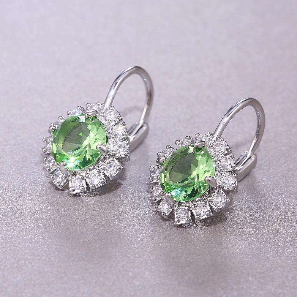 

CAOSHI Chic Retro Drop Earrings for Women Delicate Female Brilliant Zirconia Wedding Party Accessories Elegant Lady Chic Jewelry green