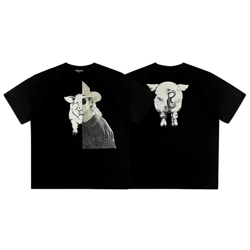 2025 Top 100% Cotton Fashion Trendy Printed Pattern T-shirt for Men and Women, High Quality Casual Large Size Widening