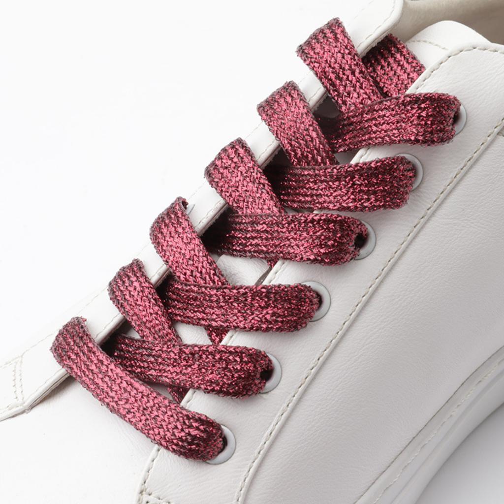 Pearlescent Colorful Shoelaces Flat Double-layer Shoelaces