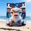 1pc Reindeer Winter Wonderland Outdoor Flannel Blanket , Machine Washable Perfect Gift for Birthday , Holiday Travel Accessory , Durable Material