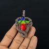 Ammolite Pendant Gemstone Handmade Jewelry,  999 Copper Wire Wrapped Pendant, Gift For Wife Jewelry