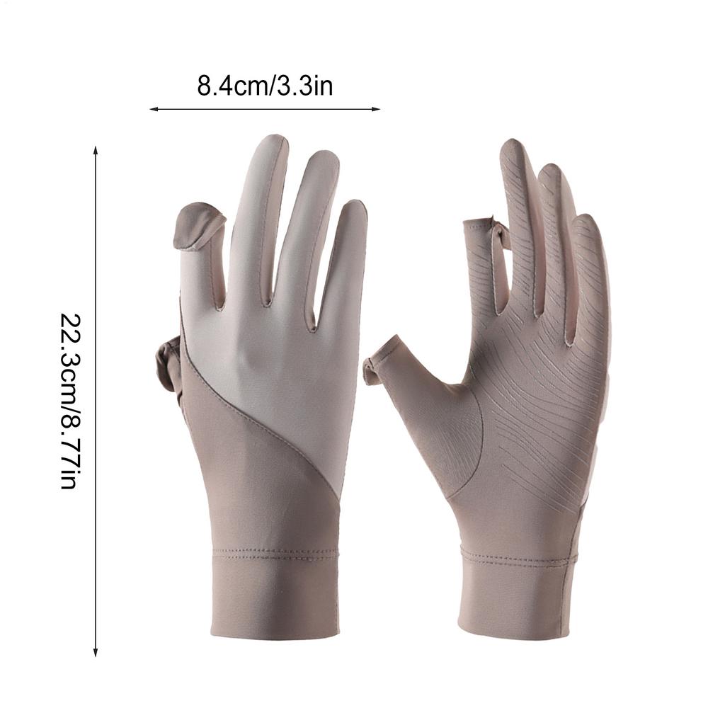 

Summer Sunscreen Gloves Women Anti-UV Fullfinger Touch Screen Driving Riding Non-slip Breathable Sun Protection Gloves коричневий
