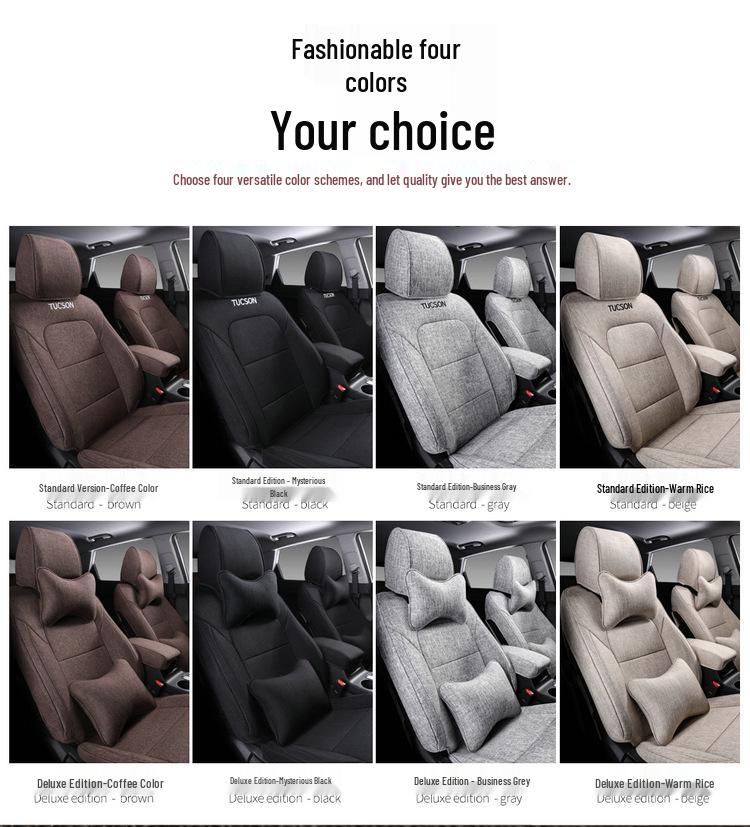 Hyundai Tucson Full Surround Linen SUV Seat Cushion - Five-Seat, All-Season Interior Cover