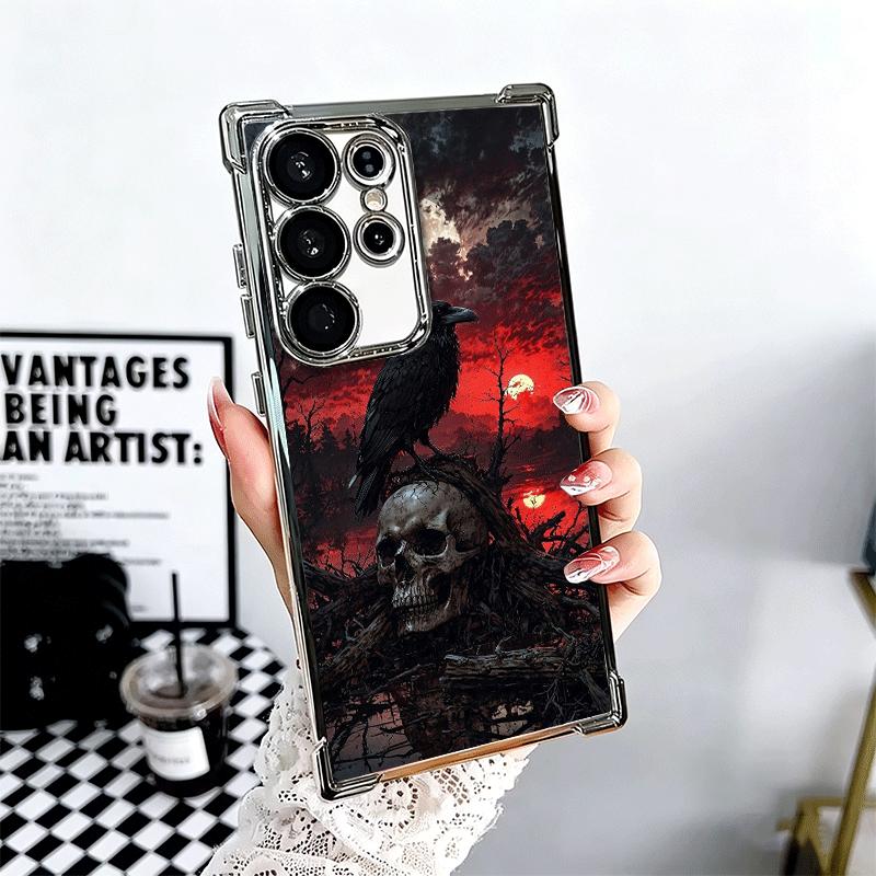 Gothic Vampire Scarlet Art Plating Phone Case For Samsung Galaxy S24 S25 FE S26 Edge S23 Ultra S22 S21 Plus S20 Anti-Fall Airaba