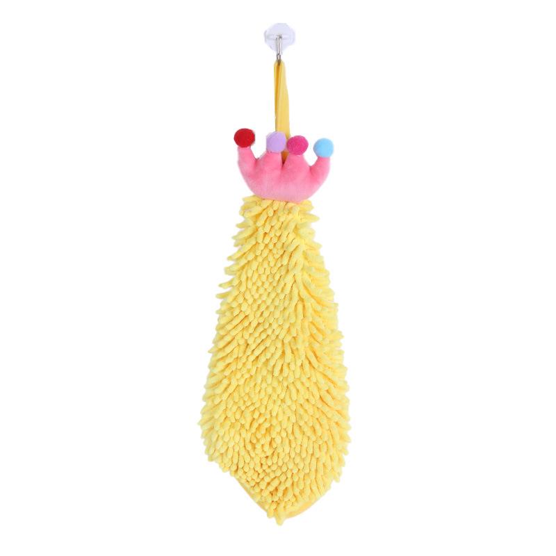 Charming Cartoon Animal Chenille Hanging Hand Towel for Kitchen or Bathroom