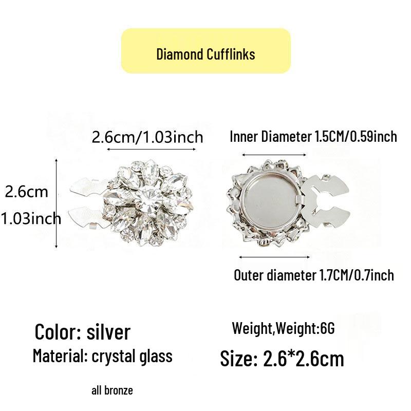 Exclusivas Abotoaduras de Pérola com Cravejamento de Diamantes: Acessórios Elegantes para Botões de Jaqueta e Camisa
