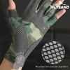 Mens Spring Summer Fishing Gloves Non Slip Sunscreen Cool Ice Silk Half Finger Breathable Outdoor