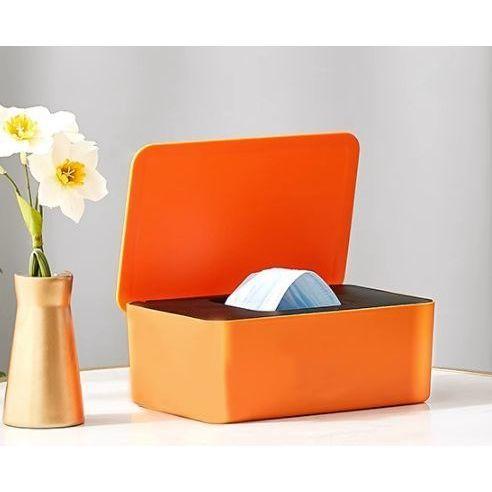 Rectangular Desktop Tissue Box Cover with Lid Durable Plastic Construction for Home Office Bathroom Use Easy to Refill and Clean