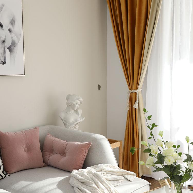 Solid Color Velvet Curtain Cloth, Multi-Color Optional Blackout Bedroom Study Curtain
