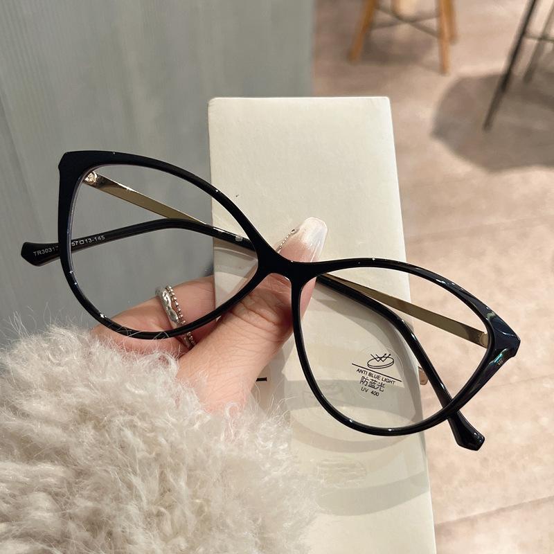Timeless Style Men's Style Eyeglasses Frame Cat-eye Shape TR90 Material Superior Quality Women Glasses Blue Lightweight Filtering Women's Eyeglasses