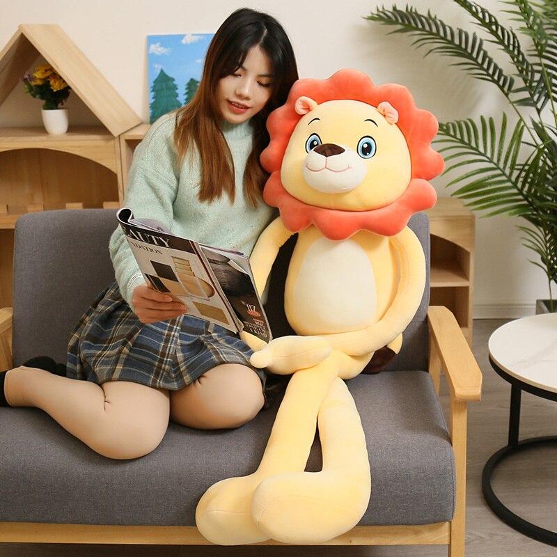 50/130 cm Roztomilý velký závěsný háček a smyčka na ruku Opice Plyšové hračky Vycpaný lev Tygr Zvířátko Pletené chlapecké panenka Dárek k narozeninám