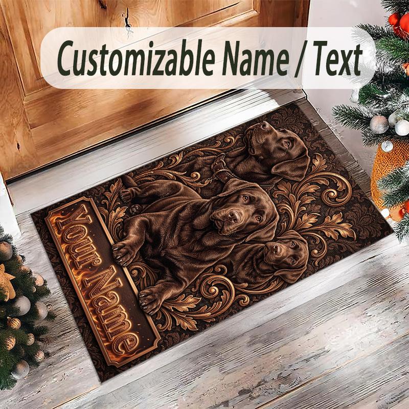 Other Similar Designs Theme Crystal Velvet Rug Personalized Custom Name Text Soft Floor Mat Home Decor