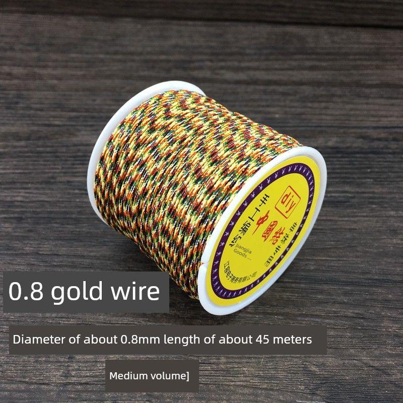 

Encrypted No. 72 Jade Thread Hand-Woven Red Line Necklace Rope Bracelet Carrying Strap DIY Material TikTok Same Style Red Rope 0.8 gold wire(45 m 2 get 1)