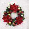 Elegant Christmas Wreath Red Flower Evergreen Pine Wreath Door Wall Decor Poinsettia Wreath  Party