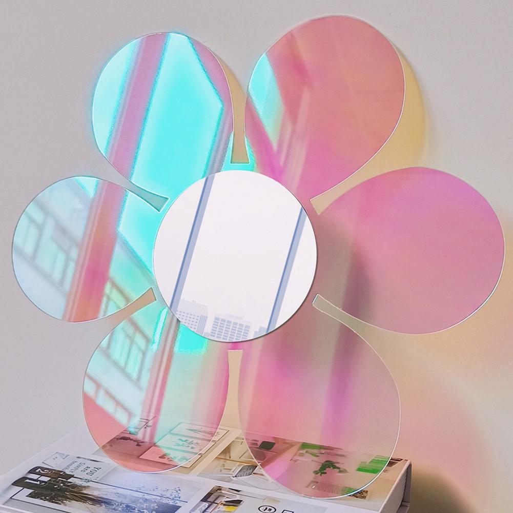 

Acrylic Mirror Wall Sticker Flower Shape Colorful Waterproof Detachable Reusable Decorative Miroir small flower