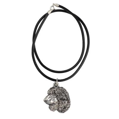 Irish Water Spaniel, Whiptail, Shannon Spaniel - Necklace with Dog, Silver-plated Pendant for Dog Fan, Unique Jewelry by Brand