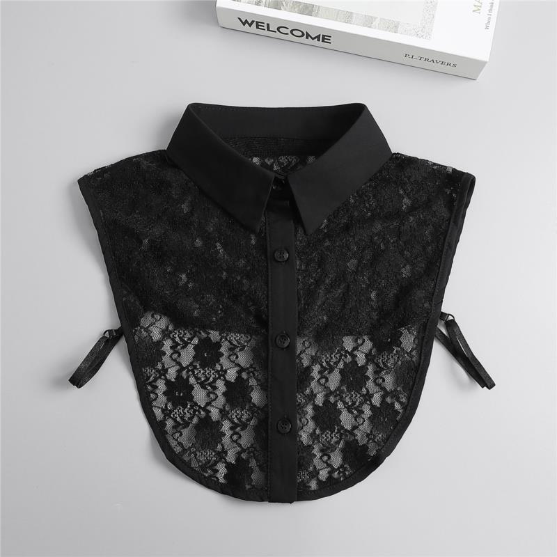 Women Embroidery Lace Detachable Lapel Fake Collar Shirt White Ruffles False Collar Woman Removable False Blouse Nep Kraagie