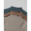 Cropped Slim Mock Neck Knit Sweater