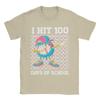 Men TShirt I Hit 100 Days of School Baseball Ice Cream Drip Cotton Tee Shirt Short Sleeve  T Shirts Round Collar Tops Original
