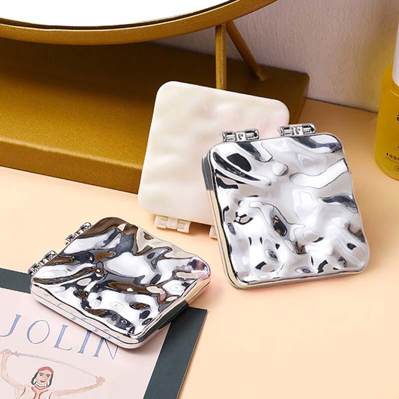 Aige Portable Folding Double-Sided Retro Makeup Mirror