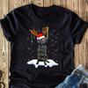 Black Lab Christmas Lights T Shirt Funny Dog Lover Xmas Vintage Unisex Versatile Top For Everyday Wear Stylish Graphic