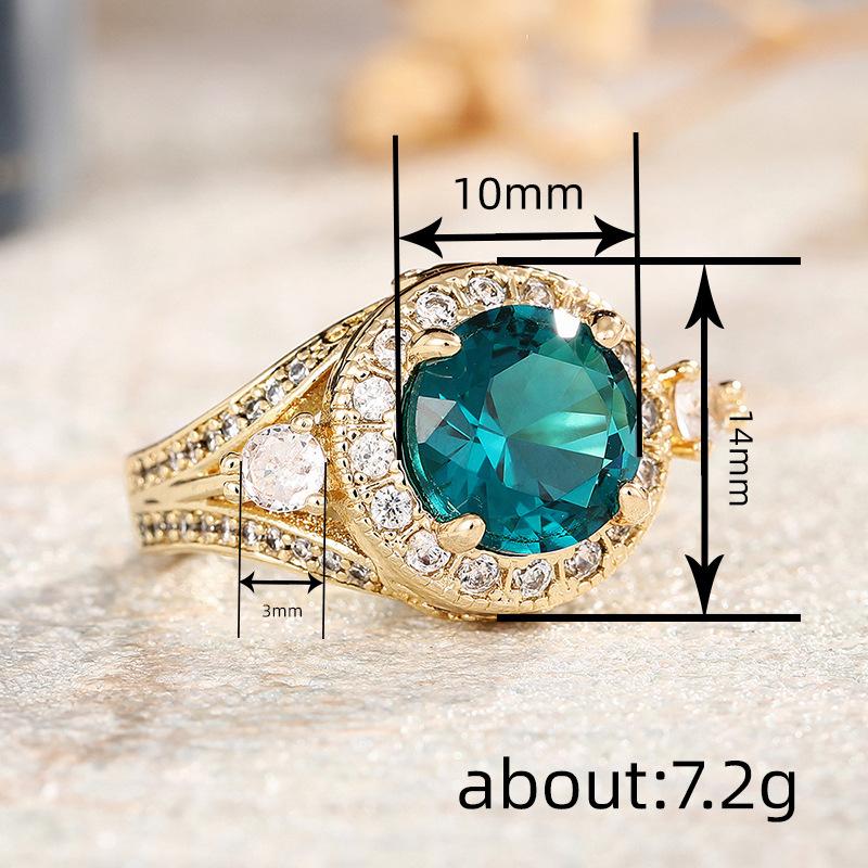 Classic Copper Alloy Zircon Ring Ladies Jewelry Wedding Promise Party Gift