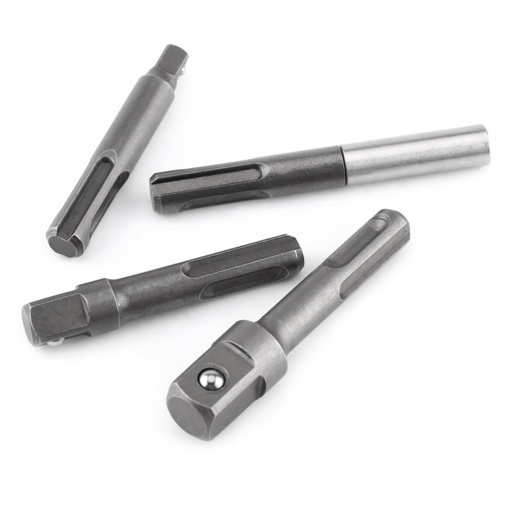 4 PCS 1/4 Inch 3/8 Inch 1/2 Inch SDS Plus Extension  For Drill and Handheld Driver