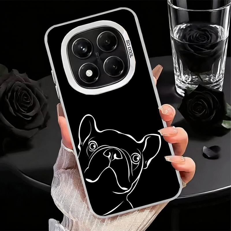 French Bulldog Black Desgin Soft Phone Case for Xiaomi Redmi Note 13 14 15 Pro Plus 12S 12 11S 11 11T 10S 10 Shockproof Cover Ba