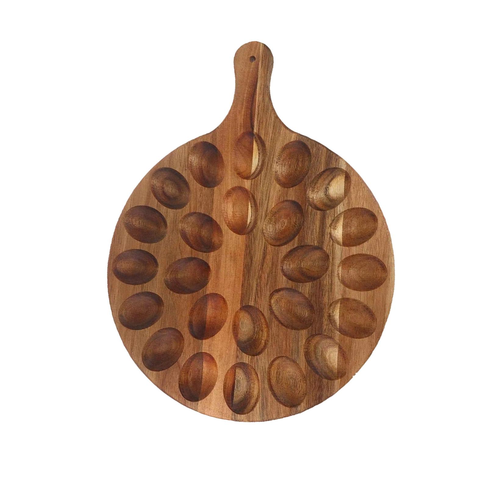 

Wood Deviled Egg Platter,Deviled Egg Tray.Round Deviled Egg Holder For Deviled Eggs.Charcuterie Board Easter Deviled Egg Carrier For Kitchen Cou One Size