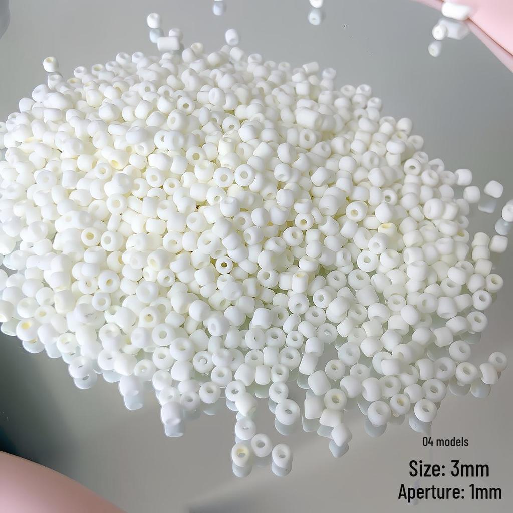 3mm Cream Macaron Glass Seed Beads for DIY Necklaces & Bracelets