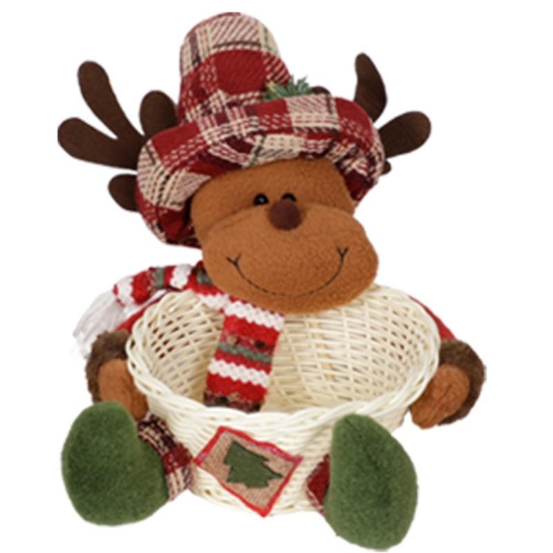 Efficient Cloth Candy Storage Basket With Santa Design Holiday Decors For Christmas Tree Accessories Organization